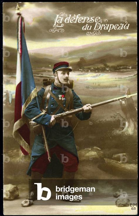 First World War France Patriotic Map Showing A French Soldier In