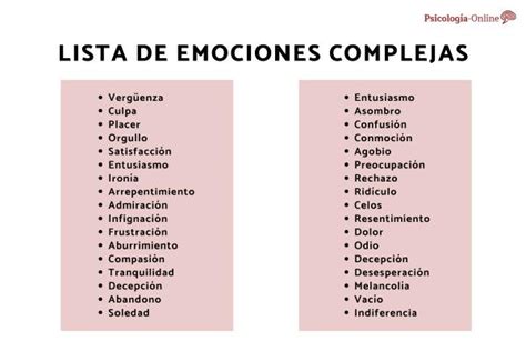 Emociones Complejas Qu Son Tipos Y Lista