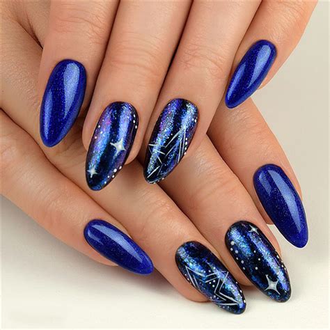 Paint all the nails with the light blue polish. 36+ Deep Blue Nail Art Design for Winter Season