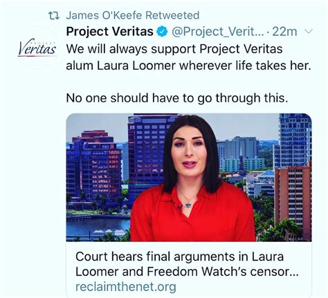 Exposing the world for what it is. Project Veritas Tweets Support for Laura Loomer's Lawsuit ...