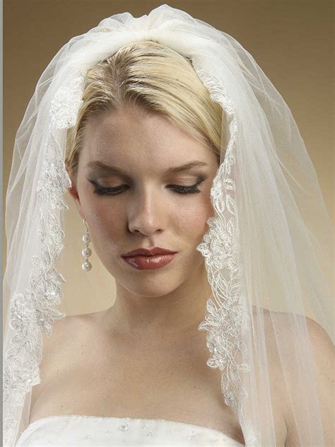 Alencon Lace Embroidered Mantilla Wedding Veil 3331v You Are My