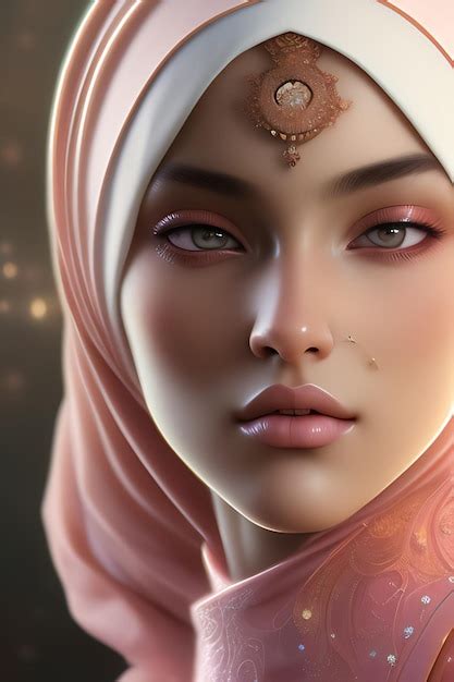 Premium Photo A Woman With A Pink Hijab On Her Head