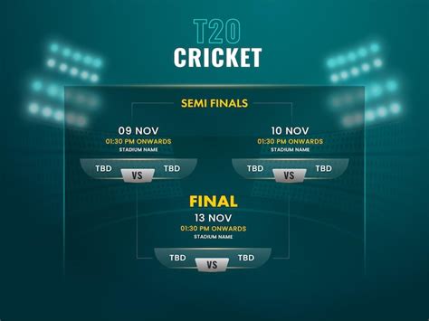 Premium Vector T20 Cricket Semi Final And Final Fixtures Schedule