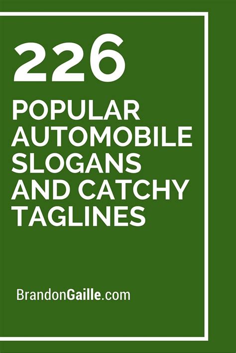 The best slogans are instantly recognizable. List of 227 Popular Automobile Slogans and Catchy Taglines ...