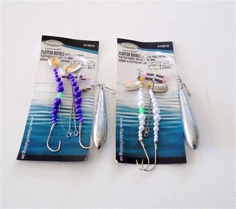 These 2 Packs Of Fladen 1 X Purple And 1 X Pearl Flatfish Rigs With 50g