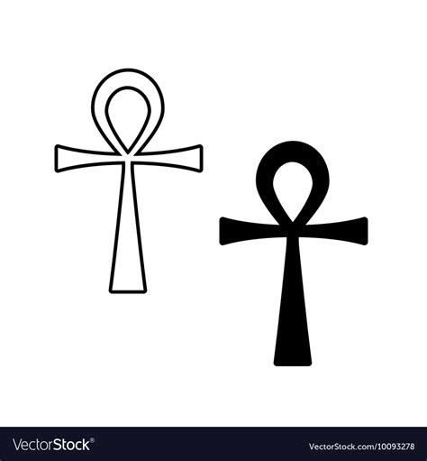 Ankh Symbol Egyptian Cross Isolated Royalty Free Vector