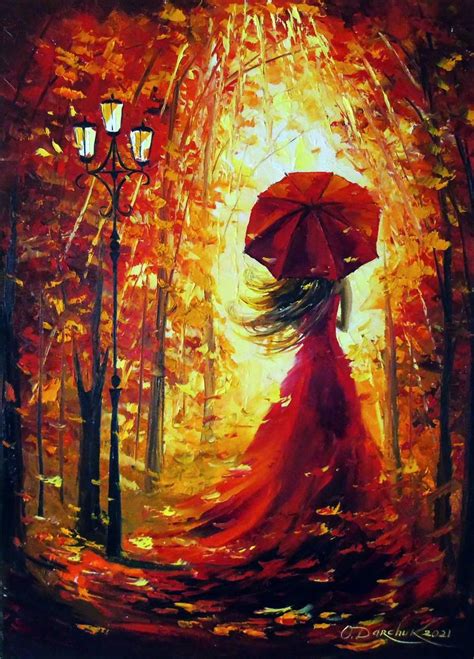 Lady Autumn Painting By Olha Darchuk Saatchi Art