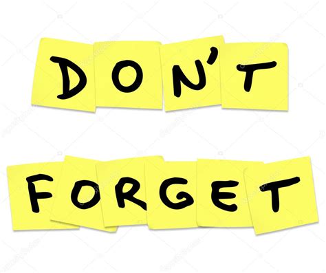 Dont Forget Reminder Words On Yellow Sticky Notes — Stock Photo