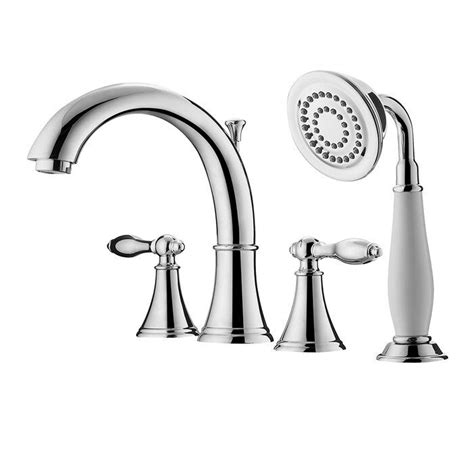Roman tub faucets with hand shower are also popular. Julius Double Handle Deck Mounted Roman Tub Faucet Trim ...