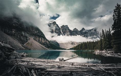 Moody Morning In The Valley Of The Ten Peaks Moraine Lake Banff