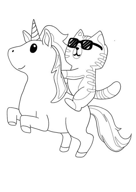 unicorn cat coloring pages 4 free printable coloring