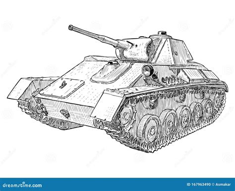 Battle Tank Vector Combat Tank Drawing Military Tank In Camouflage