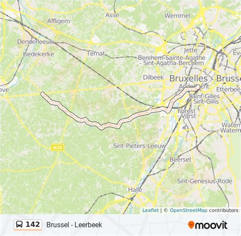 142 Itinéraire Horaires Arrêts And Plan Brussel Leerbeek