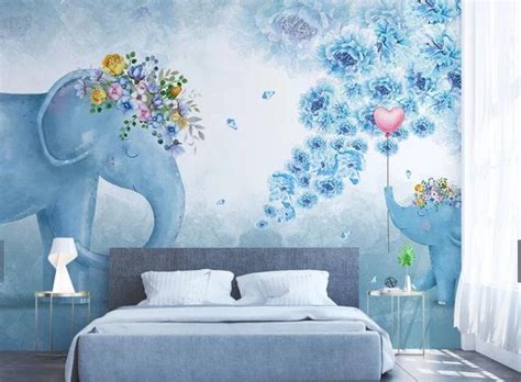 3D Kids, Cartoon, Dreamy, elephant Wallpaper-Nursery Wallpaper