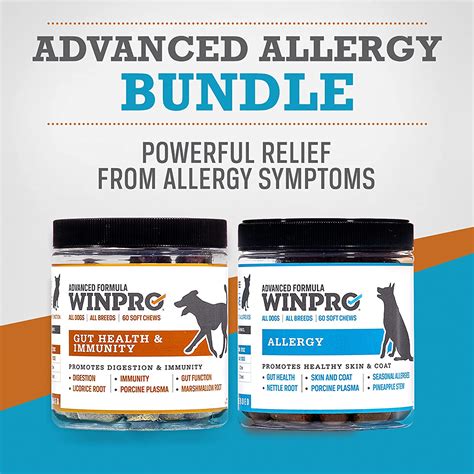 Winpro All Natural Allergy Relief And Gut Health Bundle 120 Chews