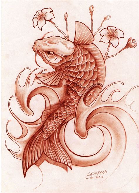 Lorien Tattoo Pez Koi Diseño Tatuaje Koi Fish