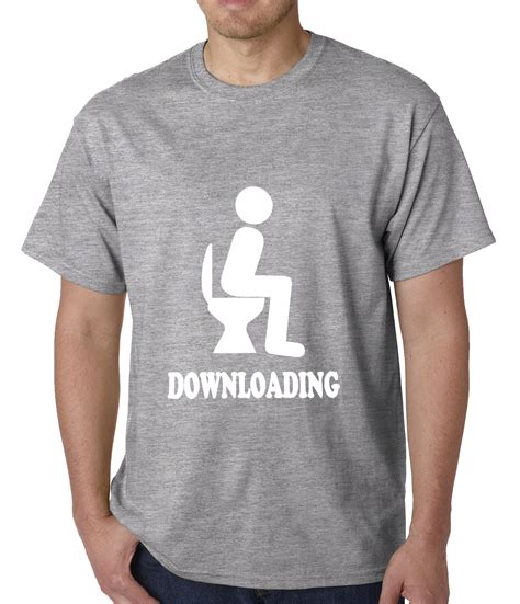 Funny Downloading Poop Mens T Shirt Bewild