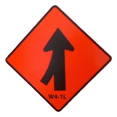 W4 1l Left Merge Roll Up Sign