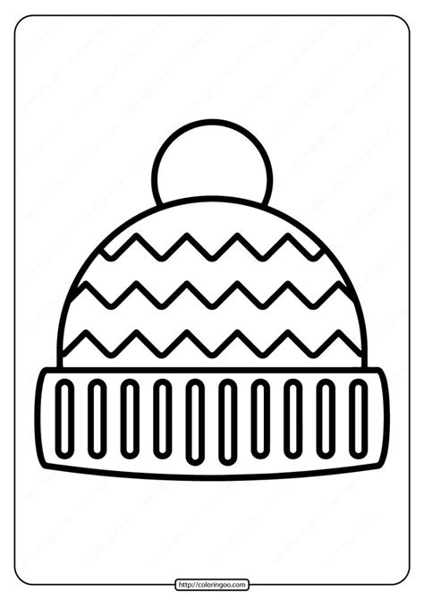 Free Printable Winter Hat Coloring Page