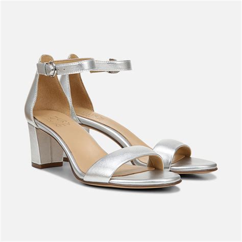 Naturalizer Vera Dress Sandal In Silver Leather Sandals