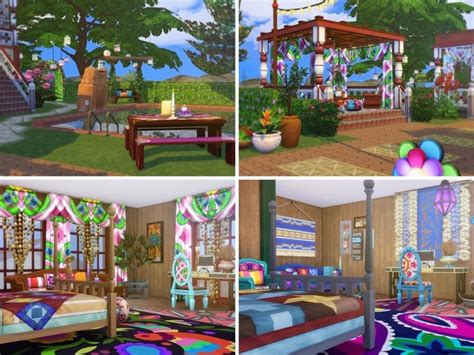 Boho Paradise House By Mychqqq Sims 4 Residential Lots
