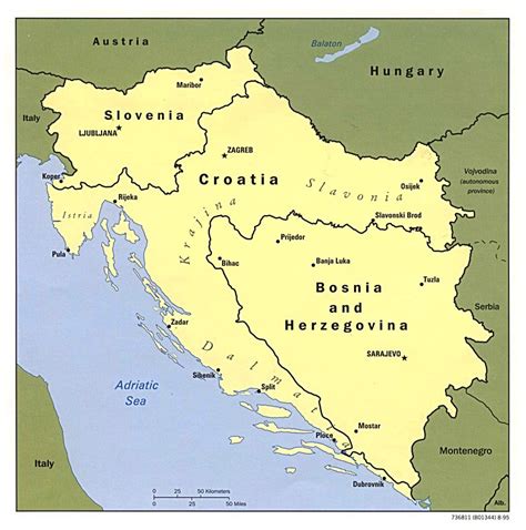 Political Map Of Yugoslavia 1995 Yugoslavia Political Map 1995