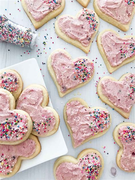 Cream Cheese Sugar Cookies With Cherry Buttercream Frosting The Dizzy
