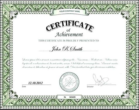 Employee Certificate Of Achievement Sample Templates