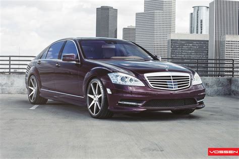 Eye Catching Burgundy Mercedes S550 Fitted With Classy Vossen Rims