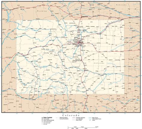 Colorado Map In Adobe Illustrator Vector Format Map Resources