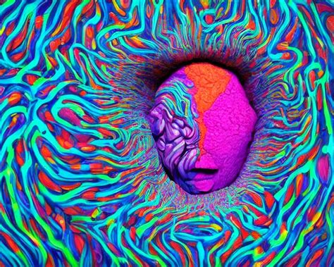 Insides Of A Human Head Explode Outward As A Huge Mass Of Colour