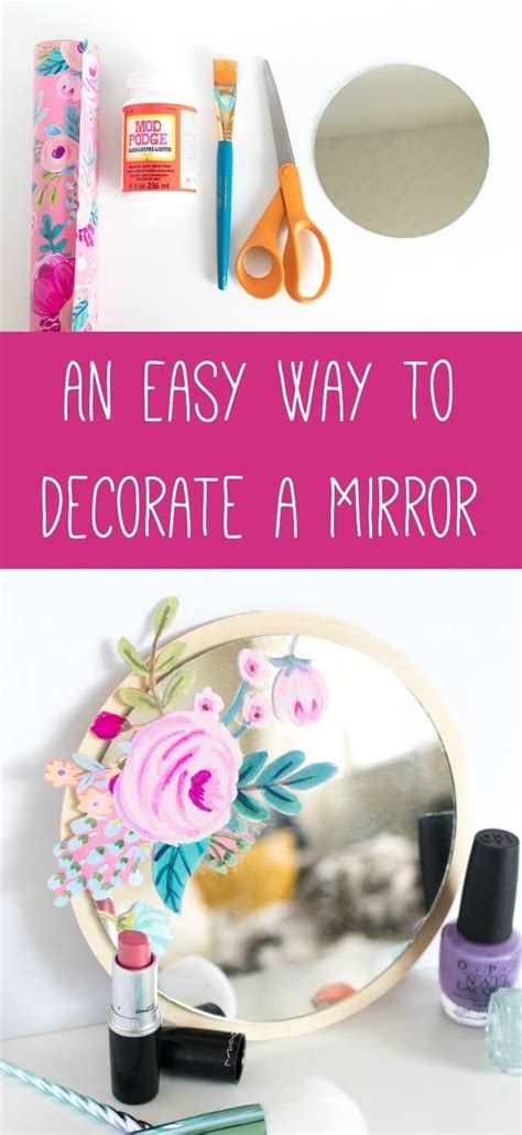 This is the easiest method ever to decorate a mirror! Add a little DIY