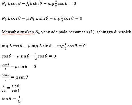 Mempunyai suatu massa namun ukurannya dapat diabaikan, sehingga geometri benda tidak akan terlibat dalam analisis masalah. Kesetimbangan Benda Tegar - Pengertian, Rumus, & Contoh Soal