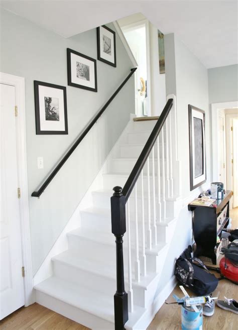 Painted Staircase Makeover With Seagrass Stair Runner Staircase