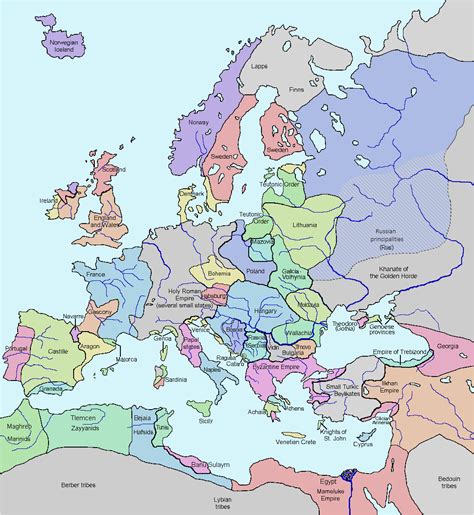 Historical Map Of Europe 1400 Map Of World