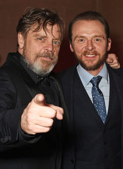 Mark Hamill L And Simon Pegg Attend The After Party Following The