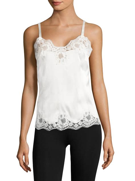 Dolce And Gabbana Lace Trimmed Camisole In White Lyst