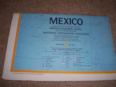National Geographic Map Of Central America And Mexico May 1973 Amazon