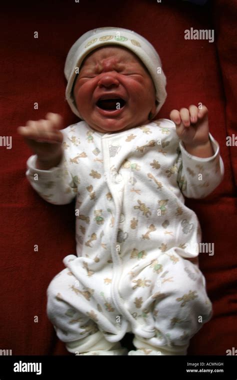 Newborn Baby Crying Stock Photo Alamy