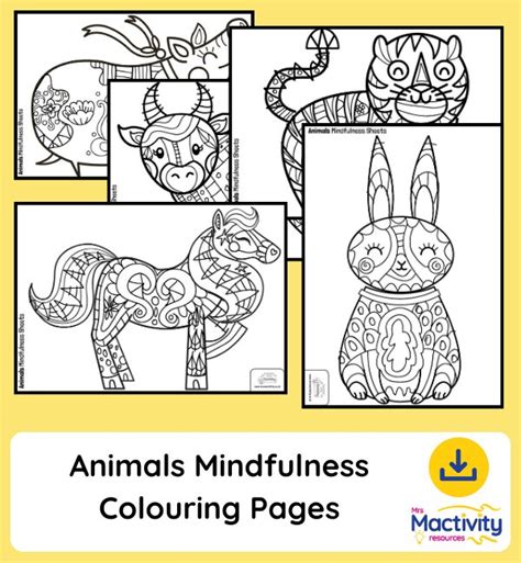 Animals Mindfulness Colouring Pages Mrs Mactivity