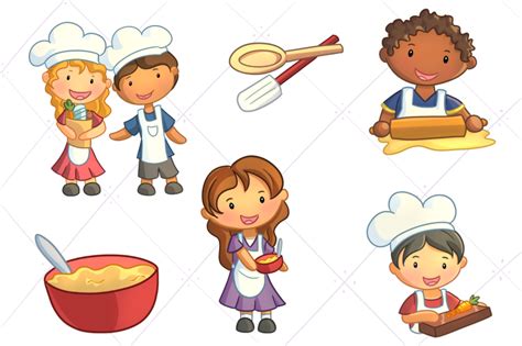 Cute Kids Cooking Clip Art Collection By Keepin It Kawaii Thehungryjpeg
