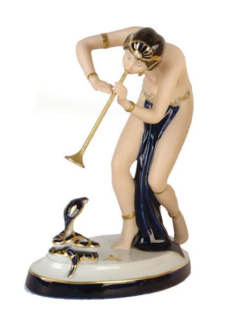 Art Deco Royal Dux Snake Charmer Figurine Cm Royal Dux Ceramics