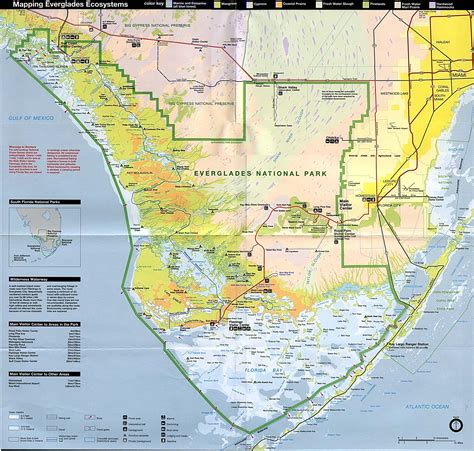 Everglades National Park Ecosystems Map Florida United States Go To