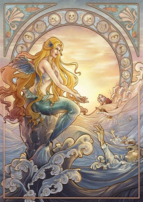 Siren By Weiliwonka On Deviantart Mermaid Art Art Nouveau Illustration Art