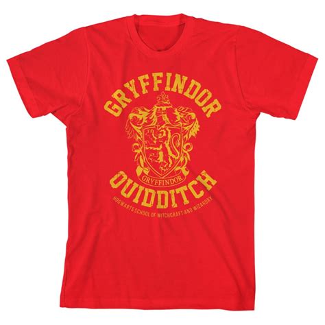 Bioworld Boys Gryffindor Shirt Youth Quidditch Apparel For Boys