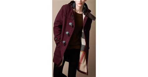 Lyst Burberry Brit Doublefaced Wool Duffle Coat In Red For Men