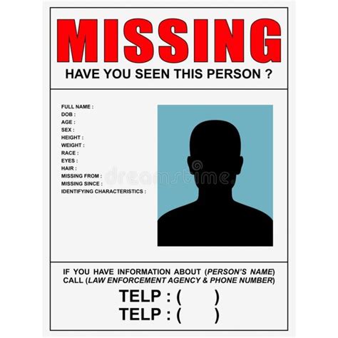 missing person poster portrait format eps download free