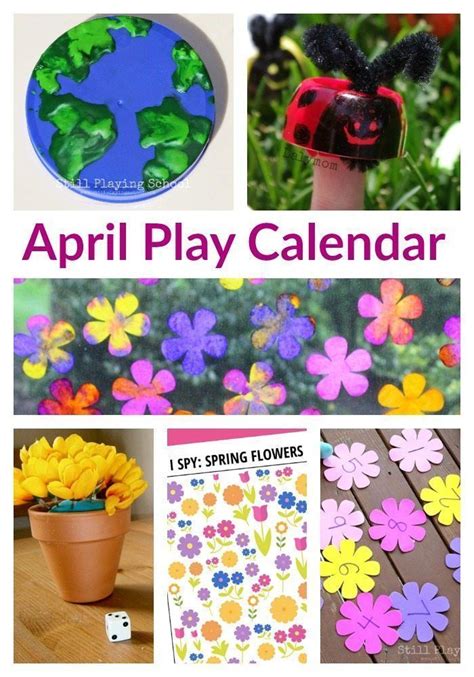Free Clickable April Play Calendar April Activities Kids Calendar