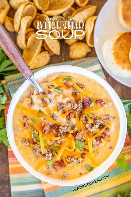 You can serve it as a side for your breakfast or brunch combine hash browns, sour cream, cream of mushroom soup, shredded cheese, milk, onion, salt, pepper, garic. Slow Cooker Bacon Cheeseburger Soup - comfort food at its best! This is the m… in 2020 | Slow ...