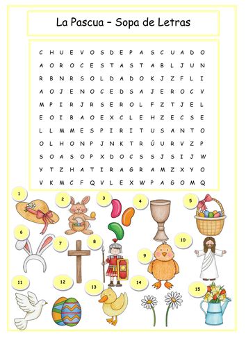 La Pascua Word Search Spanish Easter Wordsearch